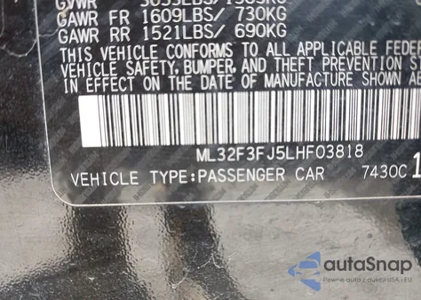 2020 Mitsubishi Mirage G4 Es from USA, damaged, VIN ML32F3FJ5LHF03818